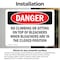 Signmission No Climbing Or Sitting On Top Of Bleachers, 5 in W x Rectangle, Vinyl Decal OS-2PACK-DS-D-35-L-2104 - alternate 5